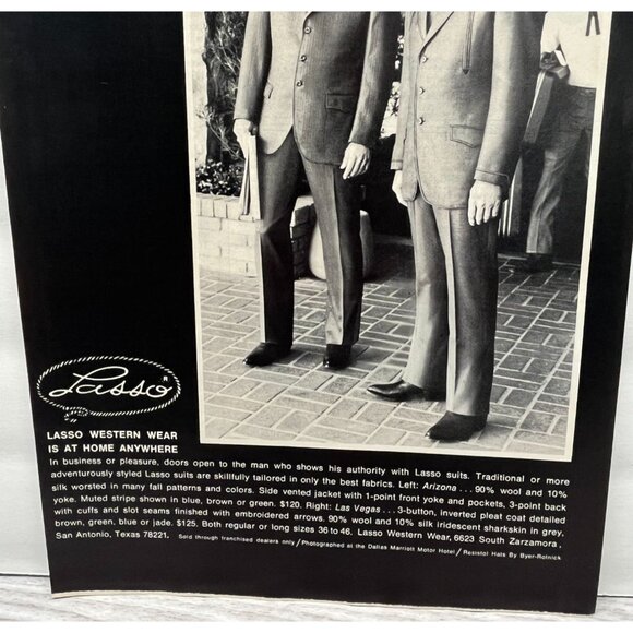 Lasso Western Wear Vintage Print Ad 1970s Cowboy Suits Texas Americana Rancher - Picture 5 of 6